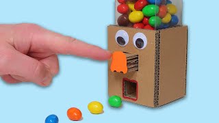 Pop it vending machine. DIY GumBall Candy Dispenser Machine from Cardboard. Fidget toy