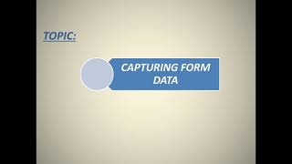 Capturing Form Data using PHP