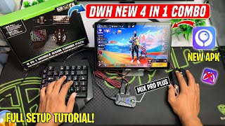 2024 New Converter DWH 4 in 1 mobile combo pack Unboxing \u0026 Complete Tutorial🔥| play free fire 🖱️⌨️📲