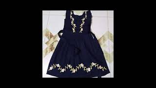 Febric painting baby dress. Hand painted beautiful girl's dress.