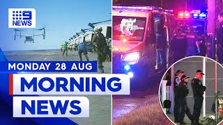 Three dead in Darwin military aircraft crash, Sydney stabbing attack | 9 News Australia