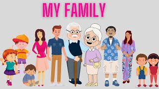 Learn Family Members With Names | My Family Members | Learn About Family | kids English Learning