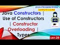 Constructors in Java, Constructor Overloading, Types of Java Constructors Constructors in Java, Constructor Overloading, Types of Java Constructors