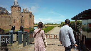 Dike Walk to Medieval Amsterdam Castle Muiderslot | 4k 60fps | Binaural Ambient Sounds