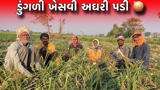 ડુંગળી ખેસવી અઘરી પડી | ડુંગળી નુ કામ સાલુ કરુ || Village Lifestyle Vlogs | Shantibaraiyavlogs |