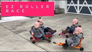 QUADRUPLETS LEARN TO RIDE EZ ROLLERS