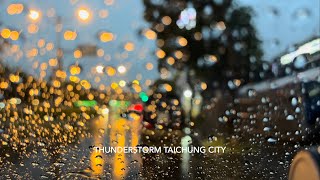 Driving Taichung City - Heavy rain novice ASMR - TAIWAN 4K