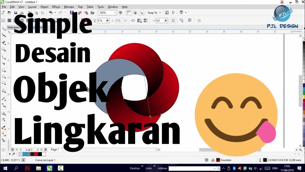 Belajar Corel Draw Membuat Logo Menggunakan Lingkaran Yang Disusun