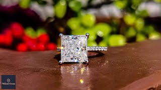 3 CT Princess Moissanite Engagement Ring For Women, Diamond Jewelry, Solid Gold, Solitaire Gifts Her