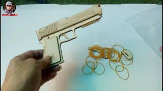 Súng bắn dây thun bằng gỗ loại 5 thun -Rubber band gun-