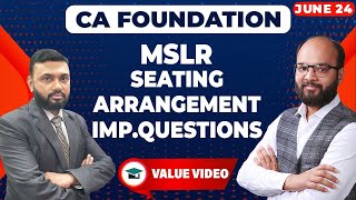 Seating Arrangement Important Questions | CA Foundation Logical Reasoning June 24 |PP Series June 24