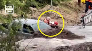 Driver Rescued After Getting Trapped in Arizona Floodwaters #Shorts