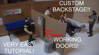 HOW TO MAKE A WWF WWE ACTION FIGURE BACKSTAGE TUTORIAL WITH WORKING DOORS(VERY EASY)