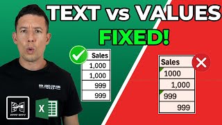 Fix Excel Formula Errors Caused by Wrong Data Types (Text vs Numbers)