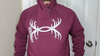 BURGUNDY UNDERARMOUR RIVAL FLEECE ANTLER HOODY 2022