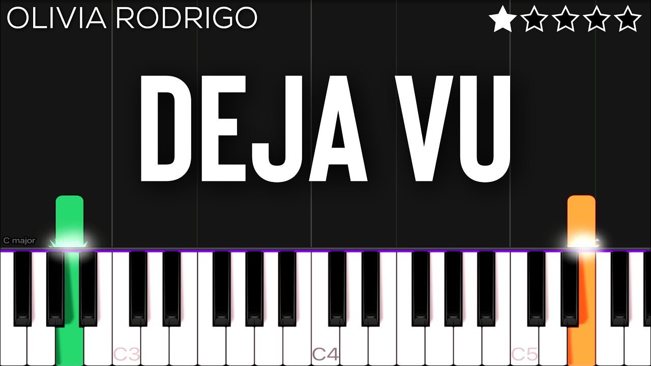 Olivia Rodrigo Deja Vu Easy Piano Tutorial Acordes Chordify
