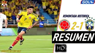 Colombia vs Brasil 2-1 Goles y Resumen | GOL CARACOL - DOBLETE de LUIS DÍAZ