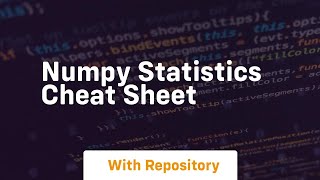 numpy statistics cheat sheet