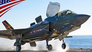 かっこいいF-35Bステルス戦闘機の艦上映像【垂直着陸機】