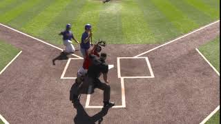 Batter Interferes with defense as R3 steals, R3 not tagged time is called and R3