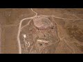 Aerial View of Pamukkale Hierapolis Theatre Ancient City in Pamukkale.