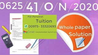 0625/41/O/N/20 whole paper Solution IGCSE Physics paper 41  ( OCT/NOV 2020 )