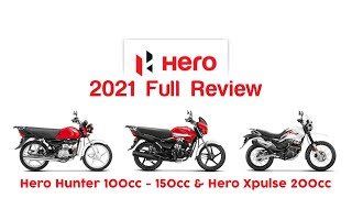 2021 Review | Hero Hunter 🏍100cc | 🏍125cc |  🏍150cc \u0026 🏍Hero Xpulse 200cc