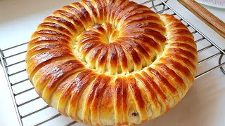 بريوش قطني جدييد📢 بشكل حلزوني بدون دلك ولا مجهود مخدوم فقط بالملعقة مع حشوة بسييطة 👌😋