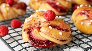 Raspberry Twisted Buns