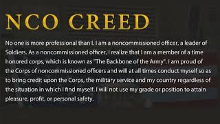 NCO Creed Army Paragraph 1 study guide. NCO creed broken down in 3 paragraphs. #army #nco #soldier