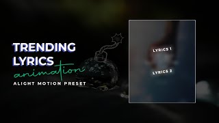 Trending Lyrics Text Animation | Alight Motion Preset