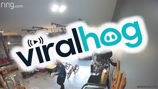 Amazon Delivery Driver Has Run-In with Garage Chicken || ViralHog