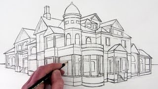 How to Draw a House in 2-Point Perspective: Narrated