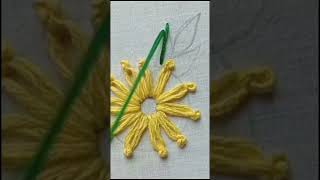 Simple embroidery flower, easy flower design#short