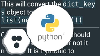 How to return dictionary keys as a list in Python?