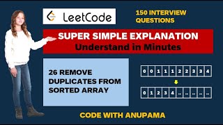 Remove Duplicates from Sorted Array | Leetcode Problem 26 | Leetcode Interview 150 Questions