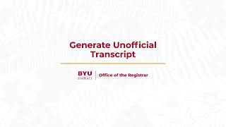 Generating Unofficial Transcript