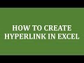 How to create hyperlink in MS Excel