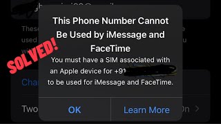 How To Fix Phone Number Unavailable For iMessages And Facetime | SOLVED
