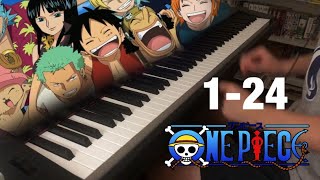 ALL ONE PIECE OPENINGS IN 10 MINUTES (1-24) Piano Medley