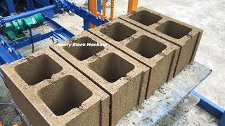 Dominica QT4-20 automatic hollow block machine test 39*20*19 concrete block stand a 100kg fat guy