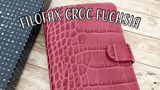 Filofax Classic Croc Organizer - Personal Size in Fuchsia