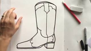 How to Draw a Cowboy/ Cowgirl Boot