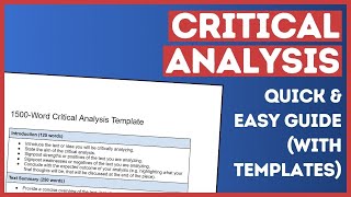 How to do a Critical Analysis (It's Easier than you Think)
