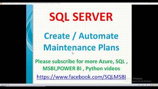 Create backup Maintenance plans in sql server | sql maintenance plans