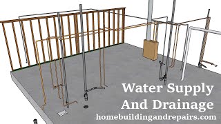 Rough Plumbing Pipe Layout, Gas And Dryer Vent For 850 Square Foot Two Bedroom House - Part Six