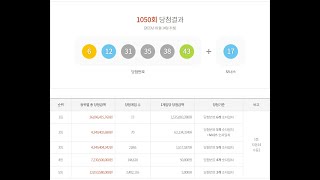 로또 1050회 당첨번호 안내 동영상