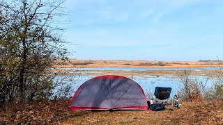 Hiking to a beautiful camp site