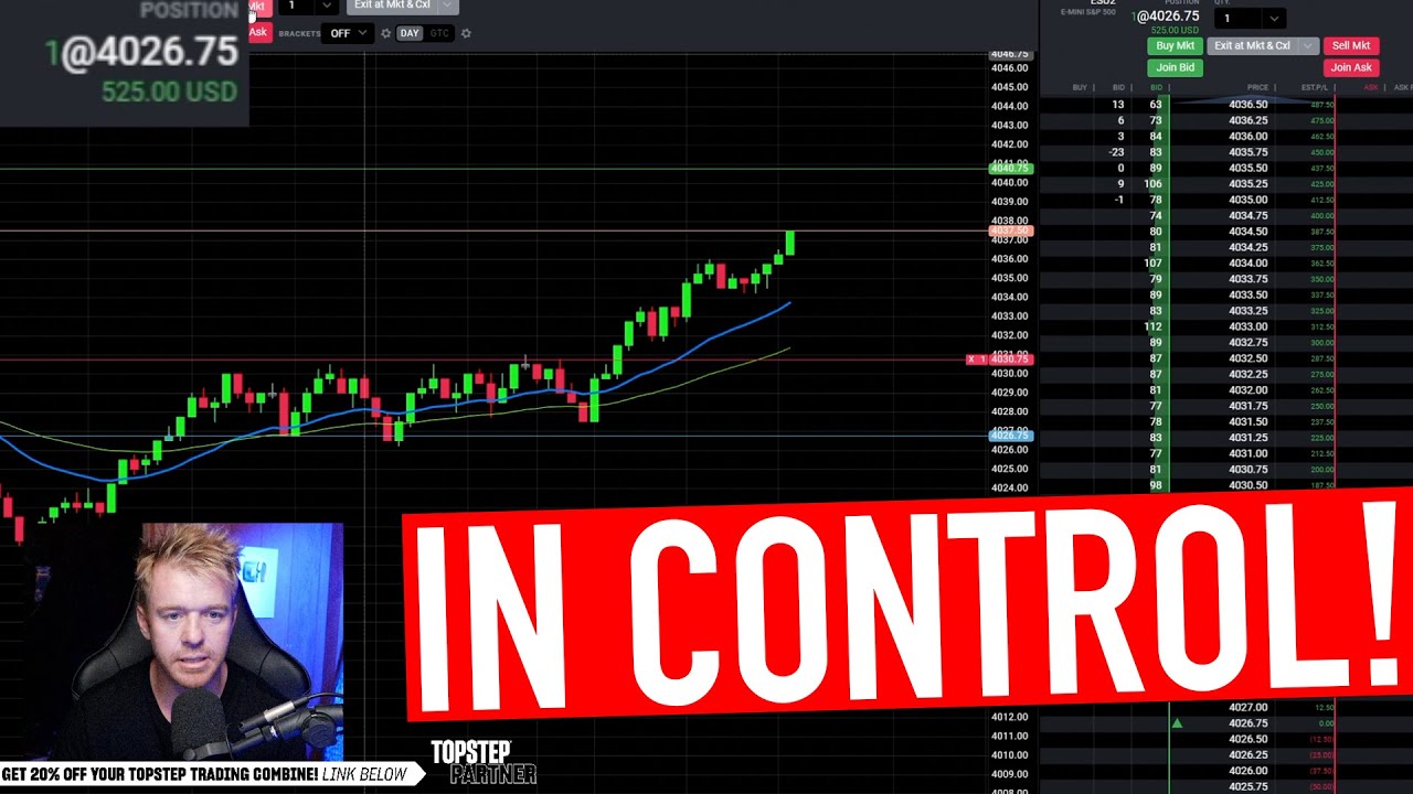 Day Trading Futures IN CONTROL!!! $1668 Profit! Topstep Combine! - YouTube