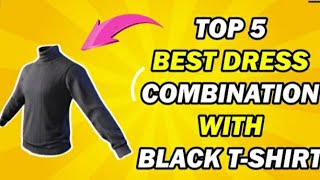 TOP 10 COMBINATION WITH BLACK T - SHIRT IN FREEFIRE 🖤😍